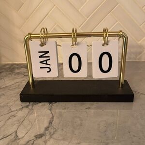 Black, Gold & White Tile Calendar